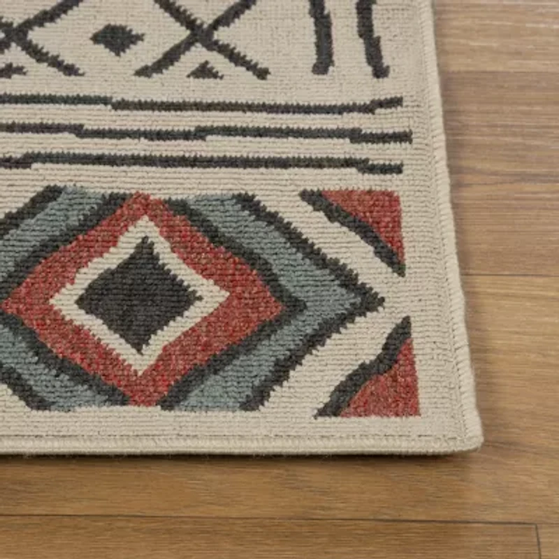 LR Home Tribal Diamond 24"X36" Indoor Outdoor Rectangular Accent Rug