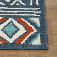 LR Home Tribal Diamond 24"X36" Indoor Outdoor Rectangular Accent Rug