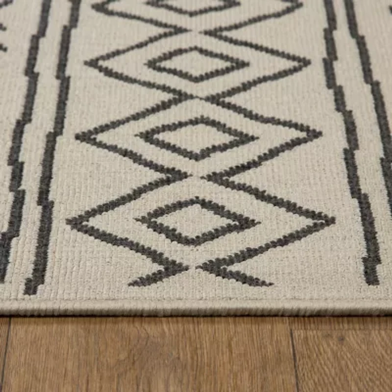 LR Home Tribal Diamond 24"X36" Indoor Outdoor Rectangular Accent Rug