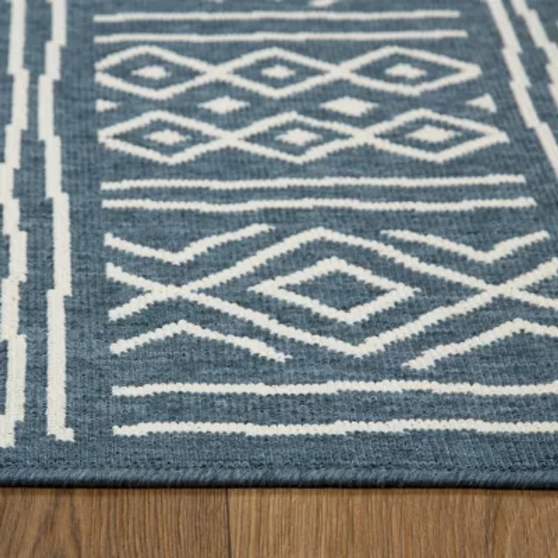 LR Home Tribal Diamond 24"X36" Indoor Outdoor Rectangular Accent Rug