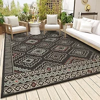 LR Home Tribal Bohemian Indoor Outdoor Rectangular Area Rug