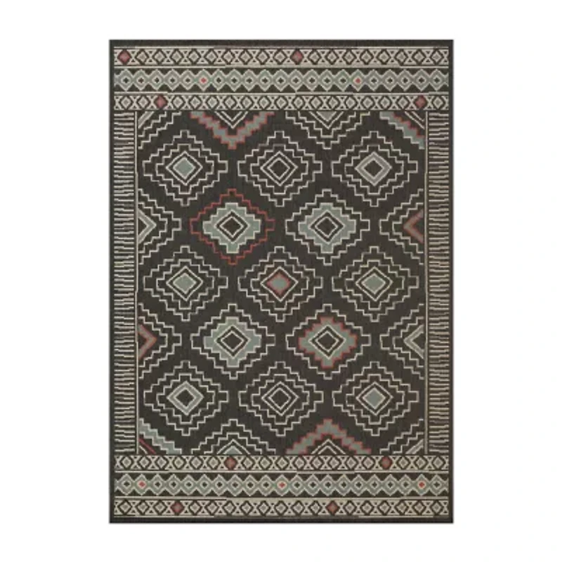 LR Home Tribal Bohemian Indoor Outdoor Rectangular Area Rug