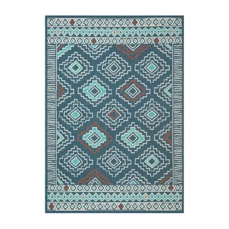 LR Home Tribal Bohemian Indoor Outdoor Rectangular Area Rug