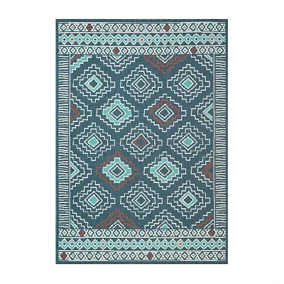 LR Home Tribal Bohemian Indoor Outdoor Rectangular Area Rug