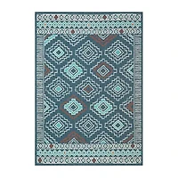 LR Home Tribal Bohemian Indoor Outdoor Rectangular Area Rug