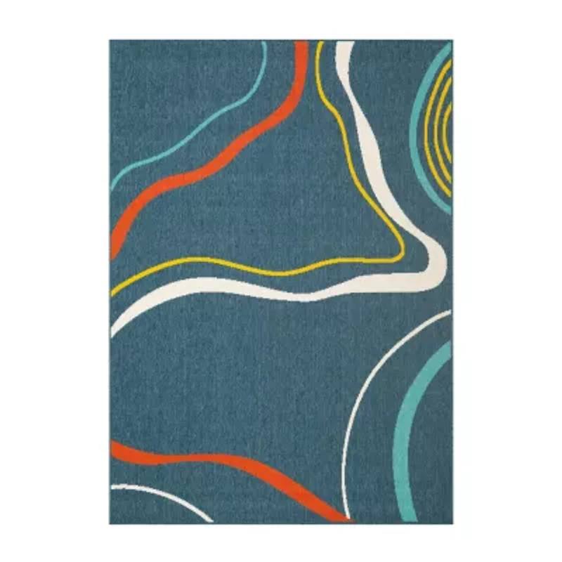 LR Home Mapa Swirl Indoor Outdoor Rectangular Area Rug
