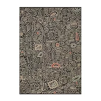 LR Home Abstract Tribal Indoor Outdoor Rectangular Area Rug