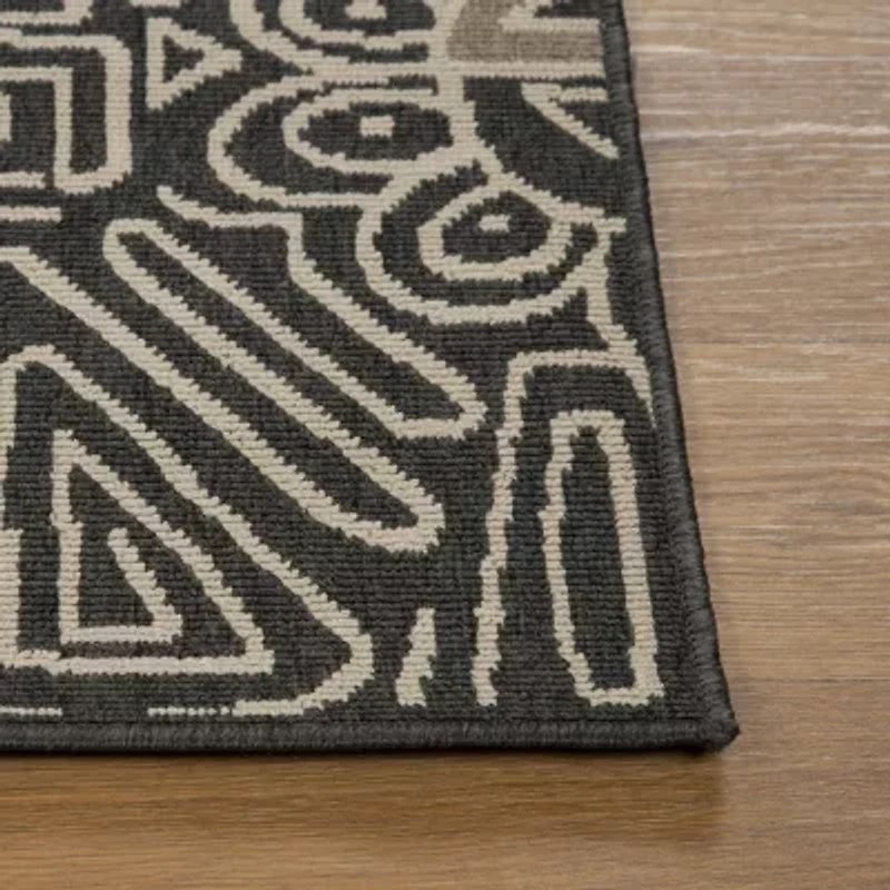 LR Home Abstract Tribal Indoor Outdoor Rectangular Area Rug