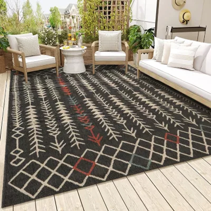 LR Home Tribal Eclectic Indoor Outdoor Rectangular Area Rug
