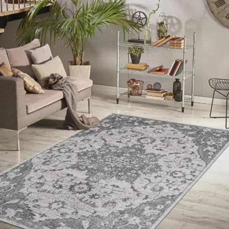 Amer Rugs Montana Herris Medallion Washable Indoor Rectangular Area Rug