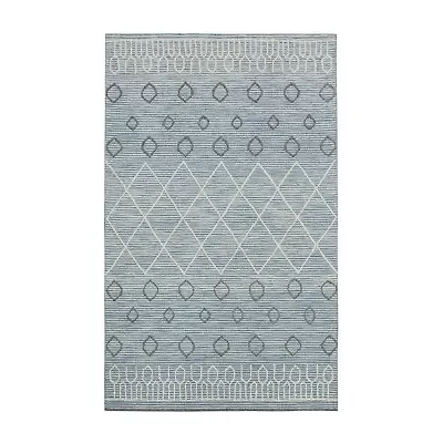Amer Rugs Berlin Lanmore Geometric Hooked Washable 5' X 8' Indoor Rectangular Area Rug