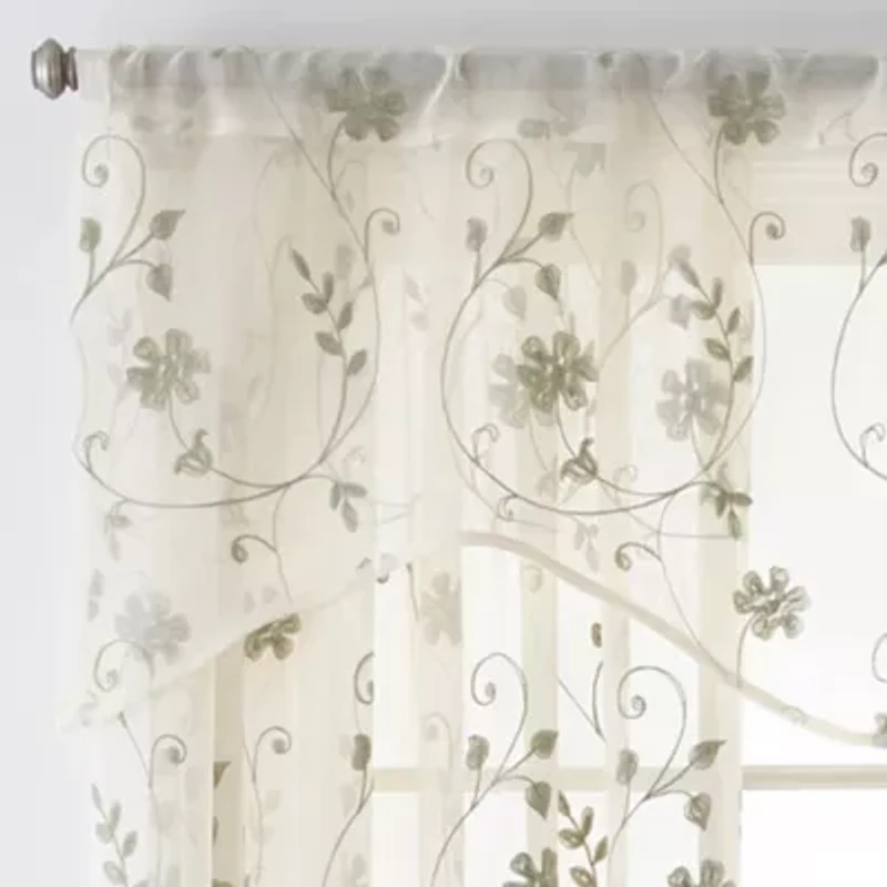 JCPenney Home Malta Rod Pocket Sheer Single Curtain Panel
