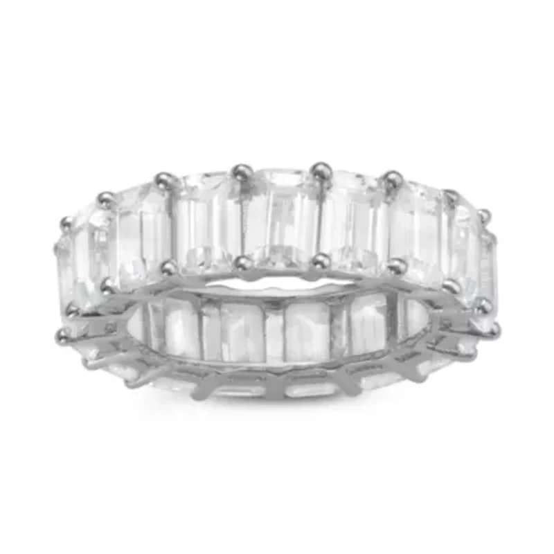 DiamonArt® 6MM Lab Created White Cubic Zirconia Sterling Silver Band
