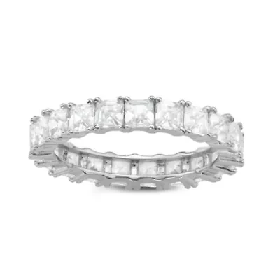 DiamonArt® 3MM  Lab Created White Cubic Zirconia Sterling Silver Band