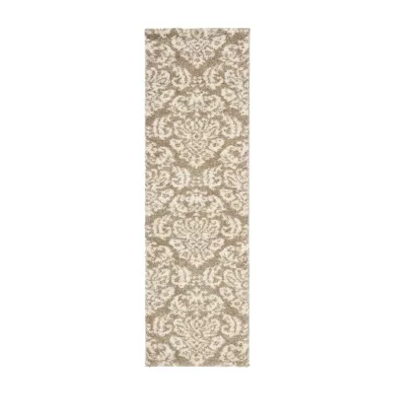 Safavieh Shag Collection Mario Damask Runner Rug