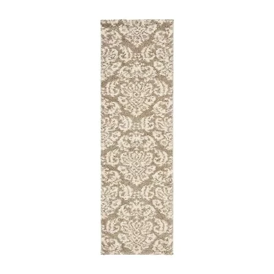 Safavieh Shag Collection Mario Damask Runner Rug