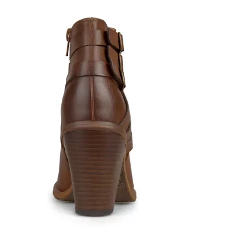 Journee Collection Womens Strap Stacked Heel Booties