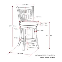 Corliving Woodgrove 2-pc. Swivel Bar Stool