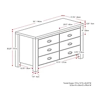 Corliving Boston 6-Drawer Dresser