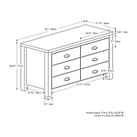 Corliving Boston 6-Drawer Dresser