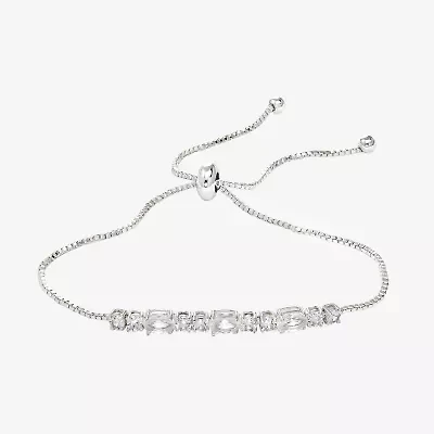 Sparkle Allure Birthstone Womens Red Cubic Zirconia Bolo Bracelet