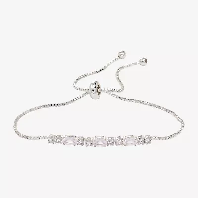 Sparkle Allure Birthstone Womens Red Cubic Zirconia Bolo Bracelet