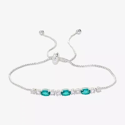 Sparkle Allure Birthstone Womens Red Cubic Zirconia Bolo Bracelet