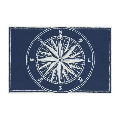 Liora Manne Frontporch Single Compass Hand Tufted Washable Rectangular Accent Rug