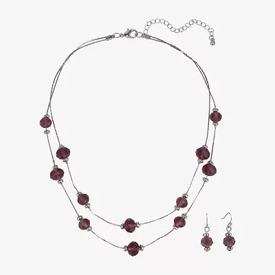 Mixit Silver Tone And Red Womens 3-pc. Jewelry Set