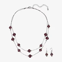 Mixit Silver Tone And Red Womens 3-pc. Jewelry Set