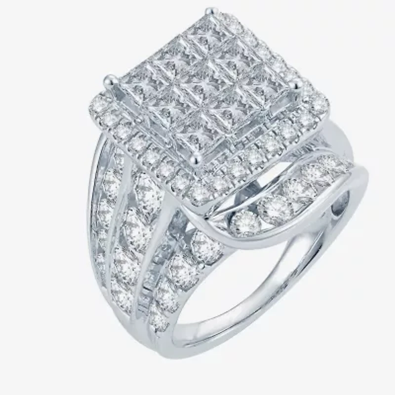 5 CT.T.W. Natural Diamond 14K White Gold Engagement Ring