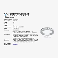 (H-I / I1) Womens 7/8 CT. T.W. Lab Grown White Diamond 10K Gold Wedding Band