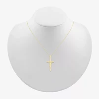 Womens 10K Gold Cross 18 Inch Pendant Necklace