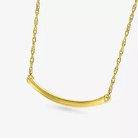 Womens 10K Gold Curved 18 Inch Pendant Necklace