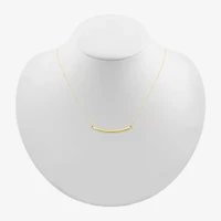 Womens 10K Gold Curved 18 Inch Pendant Necklace