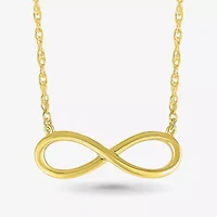 Womens 10K Gold Infinity 18 Inch Pendant Necklace