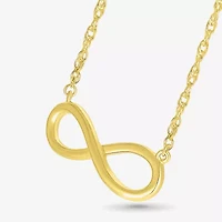 Womens 10K Gold Infinity 18 Inch Pendant Necklace