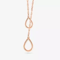 Womens 10K Rose Gold 18 Inch Y Necklace