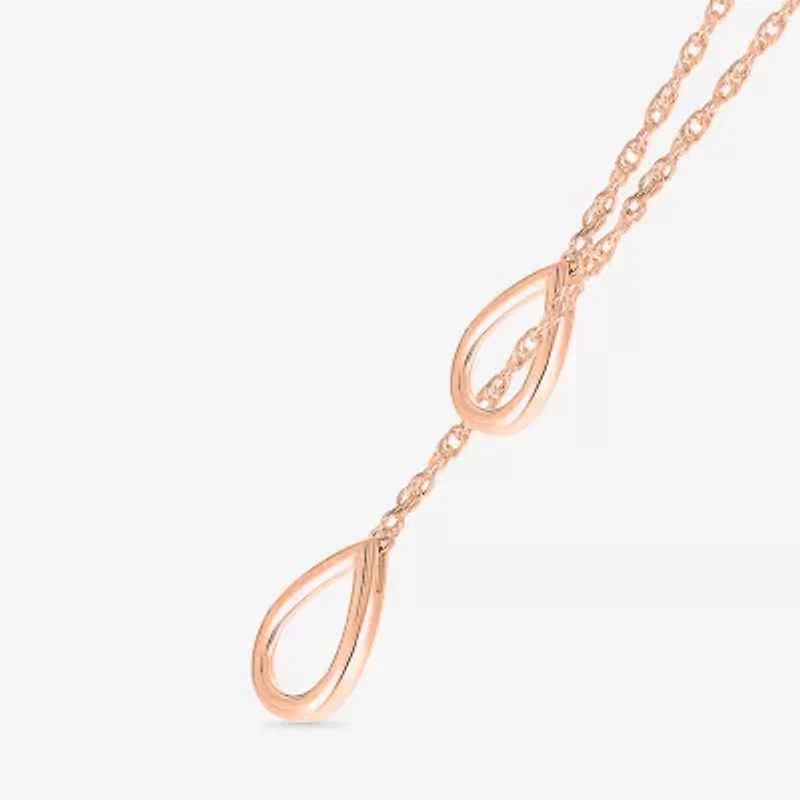 Womens 10K Rose Gold 18 Inch Y Necklace