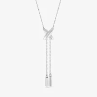 Lariat Style Womens 10K White Gold Y Necklace