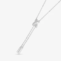 Lariat Style Womens 10K White Gold Y Necklace