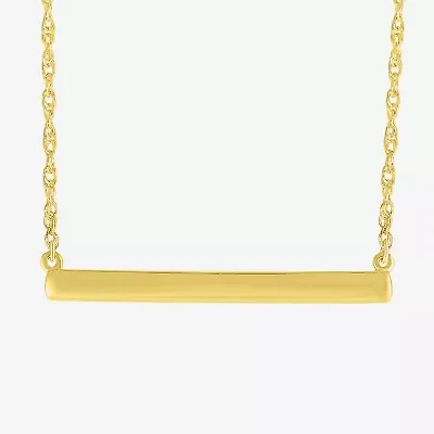 Womens 10K Gold Bar 18 Inch Pendant Necklace