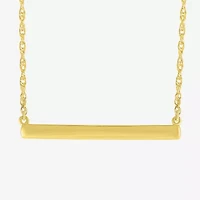 Womens 10K Gold Bar 18 Inch Pendant Necklace