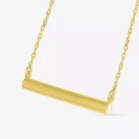 Womens 10K Gold Bar 18 Inch Pendant Necklace