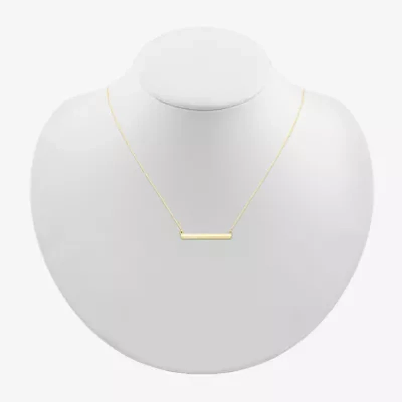 Womens 10K Gold Bar 18 Inch Pendant Necklace