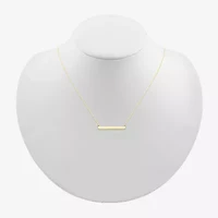 Womens 10K Gold Bar 18 Inch Pendant Necklace