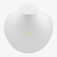 Womens 10K Gold Heart 18 Inch Pendant Necklace