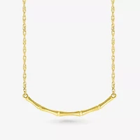 Womens 10K Gold Curved 18 Inch Pendant Necklace
