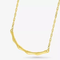 Womens 10K Gold Curved 18 Inch Pendant Necklace
