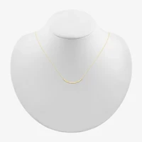 Womens 10K Gold Curved 18 Inch Pendant Necklace